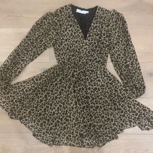 ASTR The Label Raphaela Leopard Print Dress Size S